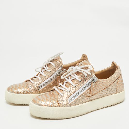 Python Embossed Leather Frankie Low Top Sneakers Size 39 - Giuseppe Zanotti - Modalova