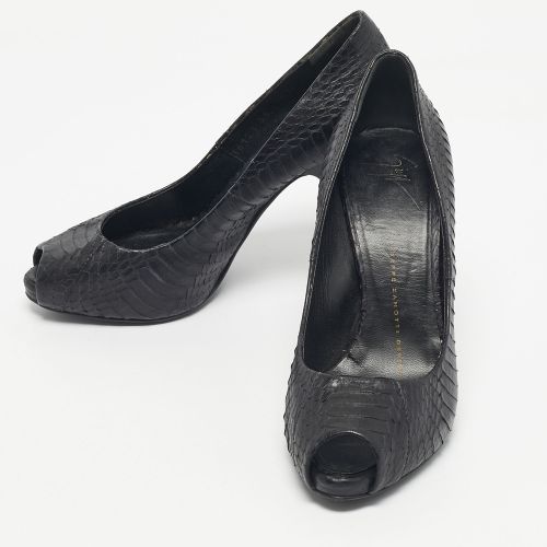 Python Leather Platform Peep Toe Pumps Size 36 - Giuseppe Zanotti - Modalova