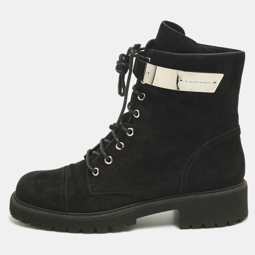Giuseppe Zanotti Black Suede Kommando Combat Boots Size 40 - Giuseppe Zanotti - Modalova