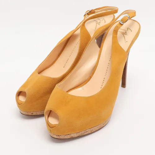 Suede Slingback Platform Pumps Size 39.5 - Giuseppe Zanotti - Modalova