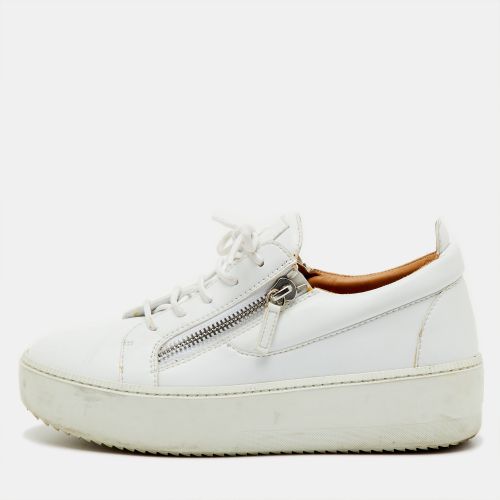 Giuseppe Zanotti White Leather Frankie Low Top Platform Sneakers Size 41 - Giuseppe Zanotti - Modalova