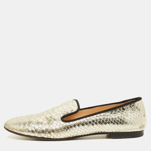 Size 38 Python Embossed Leather Smoking Slippers - Giuseppe Zanotti - Modalova