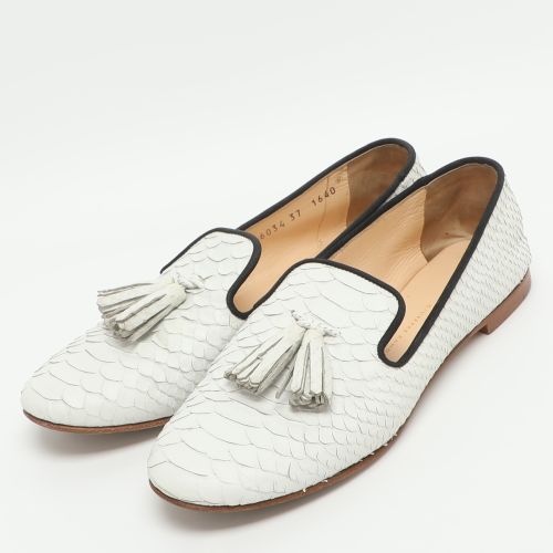 Size 37 Python Embossed Leather Smoking Slippers - Giuseppe Zanotti - Modalova