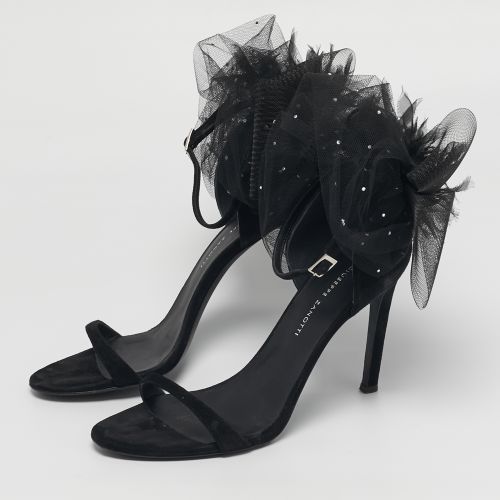 Basic 105 Size 38 Lace and Suede Slide Sandals - Giuseppe Zanotti - Modalova