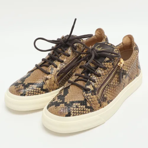 Size 38 Python Embossed Leather Low Top Sneakers - Giuseppe Zanotti - Modalova