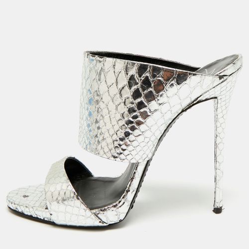 Andrea Size 39 Python Embossed Leather Slide Sandals - Giuseppe Zanotti - Modalova