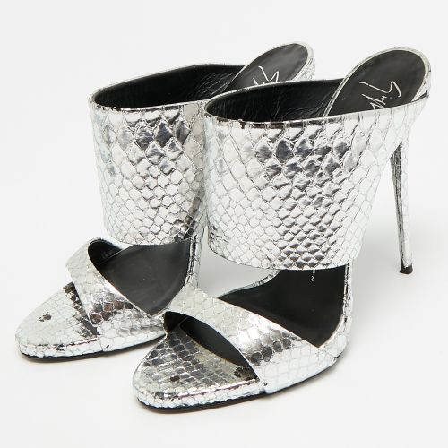Andrea Size 39 Python Embossed Leather Slide Sandals - Giuseppe Zanotti - Modalova