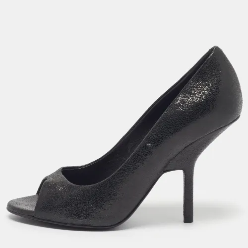 Size 37 Crackled Leather Peep Toe Pumps - Giuseppe Zanotti - Modalova