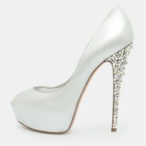 Size 39 Leather Peep Toe Platform Pumps - Giuseppe Zanotti - Modalova