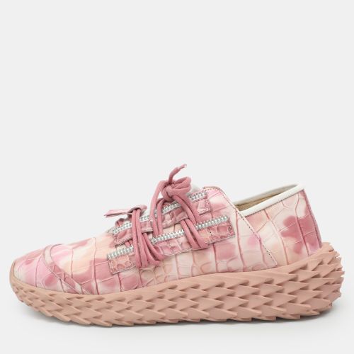 Urchin Size 40 Croc Embossed Leather Low Top Sneakers - Giuseppe Zanotti - Modalova