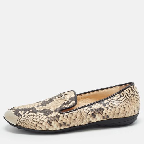 Size 36 /Black Python Embossed Leather Smoking Slippers - Giuseppe Zanotti - Modalova