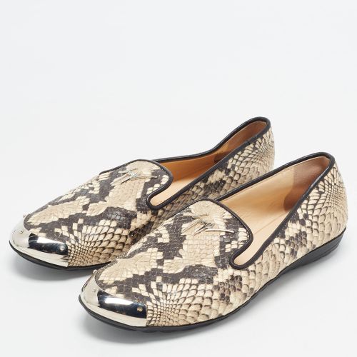 Size 36 /Black Python Embossed Leather Smoking Slippers - Giuseppe Zanotti - Modalova