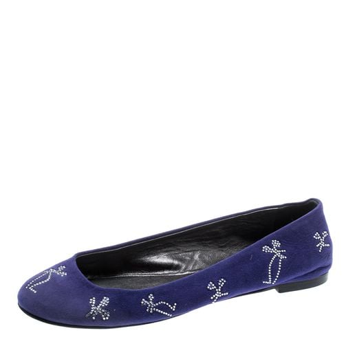 Suede Crystal Embellished Ballet Flats Size 36 - Giuseppe Zanotti - Modalova