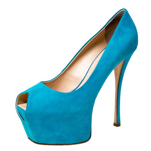 Guisuppe Zanotti Suede Liza Peep Toe Platform Pumps Size 40 - Giuseppe Zanotti - Modalova