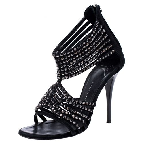 Suede Embellished Strappy Sandals Size 36.5 - Giuseppe Zanotti - Modalova