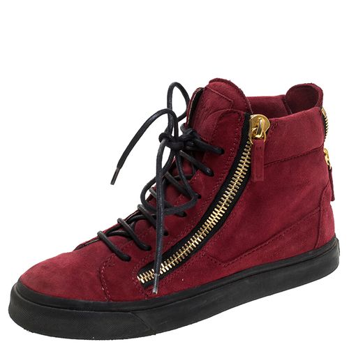 Giuseppe Zanotti Red Suede Mid Top Sneakers Size 36 - Giuseppe Zanotti - Modalova