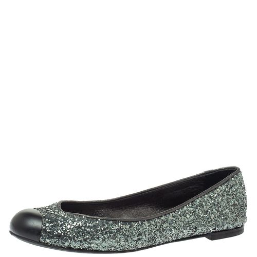 Giuseppe Zanotti Grey Glitter Fabric Cap Toe Ballet Flats Size 35 - Giuseppe Zanotti - Modalova