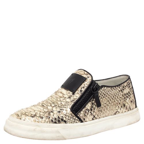 Giuseppe Zanotti Multicolor Python Embossed Leather Devon Slip On Sneakers Size 40 - Giuseppe Zanotti - Modalova