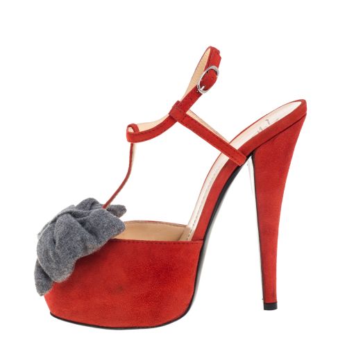 Suede Bow Platform Sandals Size 38.5 - Giuseppe Zanotti - Modalova