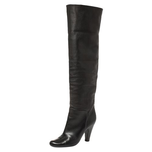 Giuseppe Zanotti Black Leather Mid Calf Foldover Boots Size 37 - Giuseppe Zanotti - Modalova