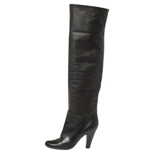 Leather Mid Calf Foldover Boots Size 37 - Giuseppe Zanotti - Modalova