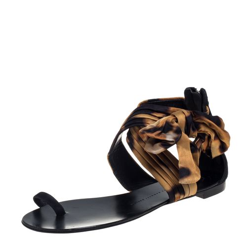 Giuseppe Zanotti Brown/Black Satin Sandals Size 39 - Giuseppe Zanotti - Modalova