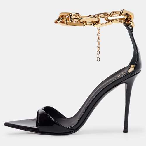 Giuseppe Zanotti Black Patent Leather Intriigo Chain Sandals Size 36 - Giuseppe Zanotti - Modalova