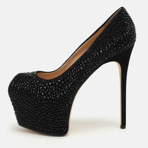 Giuseppe Zanotti Black Suede Embellished Platform Pumps Size 37.5 - Giuseppe Zanotti - Modalova