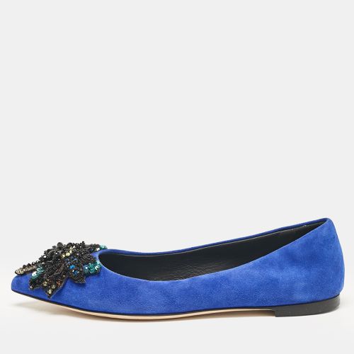 Suede Crystal Embellished Ballet Flats Size 36 - Giuseppe Zanotti - Modalova