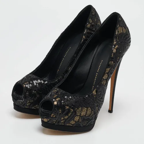 Glitter and Sequins Peep Toe Pumps Size 39.5 - Giuseppe Zanotti - Modalova