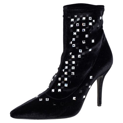 Giuseppe Zanotti Black Velvet Crystal Embellished Ankle Boots Size 39 - Giuseppe Zanotti - Modalova