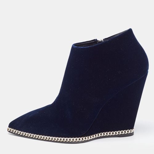 Giuseppe Zanotti Navy Blue Chain Link Ankle Boots Size 41 - Giuseppe Zanotti - Modalova