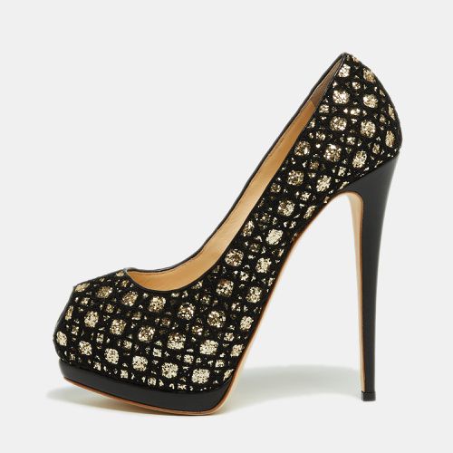 Giuseppe Zanotti Black/Gold Mesh and Glitter Platform Pumps Size 41 - Giuseppe Zanotti - Modalova