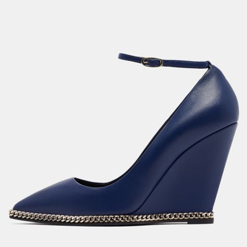 Giuseppe Zanotti Blue Leather Yvette Chain Wedge Pumps Size 37.5 - Giuseppe Zanotti - Modalova