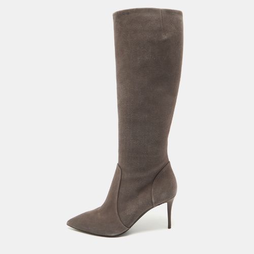 Giuseppe Zanotti Grey Suede Pointed Knee Length Boots Size 37 - Giuseppe Zanotti - Modalova