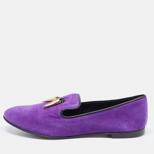 Giuseppe Zanotti Purple Suede Kevin Shark Tooth Tassel Smoking Slippers Size 41 - Giuseppe Zanotti - Modalova