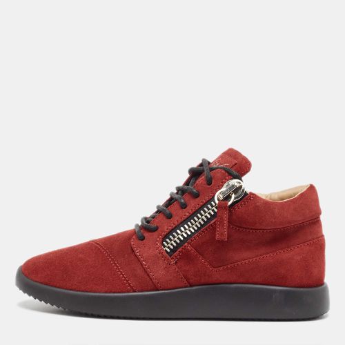 Gisueppe Zanotti Red Suede Double Zip Low Top Sneakers Size 38 - Giuseppe Zanotti - Modalova