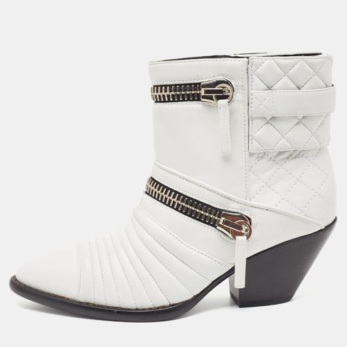 Giuseppe Zanotti White Quilted Leather Ankle Boots Size 37.5 - Giuseppe Zanotti - Modalova