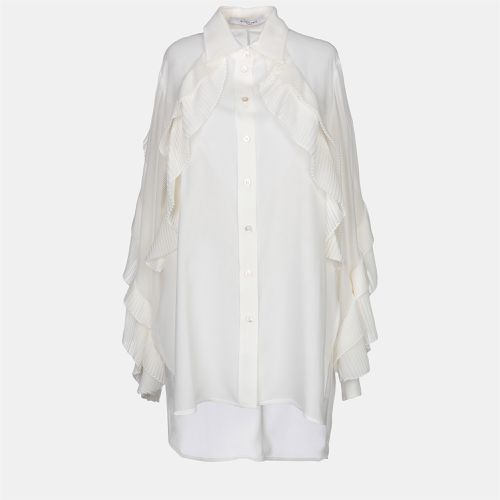 Givenchy Ivory White Silk Ruffle Detail Shirt L (FR 40) - Givenchy - Modalova