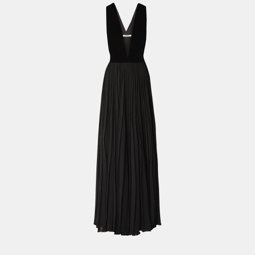 Givenchy Black Velvet & Silk Pleated Maxi Dress XL (FR 42) - Givenchy - Modalova