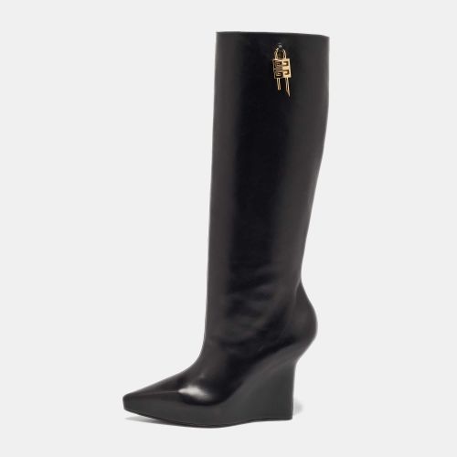 Givenchy Black Leather Wedge Knee Length Boots Size 37 - Givenchy - Modalova