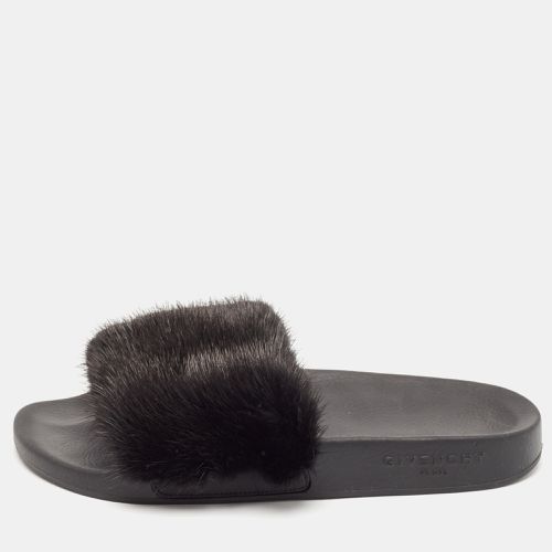 Givenchy Black Mink Fur Flat Slides Size 38 - Givenchy - Modalova