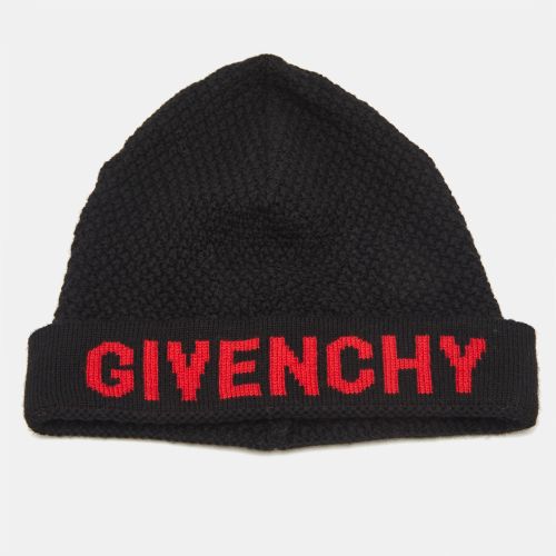 Givenchy Black Logo Intarsia Wool Knit Beanie - Givenchy - Modalova