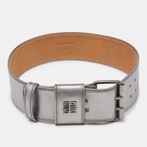 Givenchy Metallic Grey Leather Wide Waist Belt S - Givenchy - Modalova