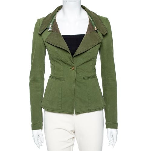 Givenchy Olive Green Cotton Detachable Collar Single Breasted Jacket M - Givenchy - Modalova