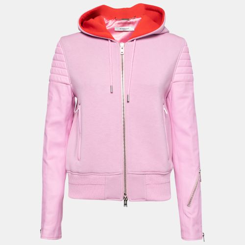 Givenchy Pink Neoprene & Leather Zip Front Hoodie M - Givenchy - Modalova