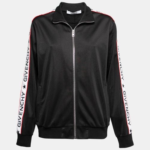 Givenchy Black Jersey Logo Tape Trimmed Zip Front Jacket M - Givenchy - Modalova