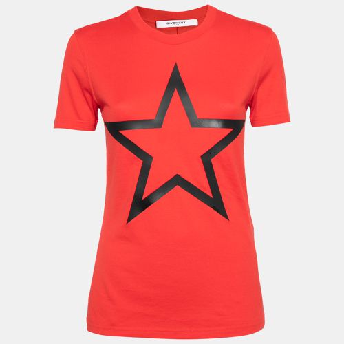 Givenchy Red Cotton Star Appliqued Short Sleeve T-Shirt S - Givenchy - Modalova