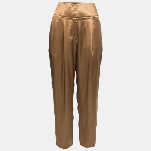 Givenchy Brown Silk Satin Pleated Trousers M - Givenchy - Modalova