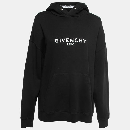 Givenchy Black Cotton Faded Logo Print Hooded Sweatshirt M - Givenchy - Modalova